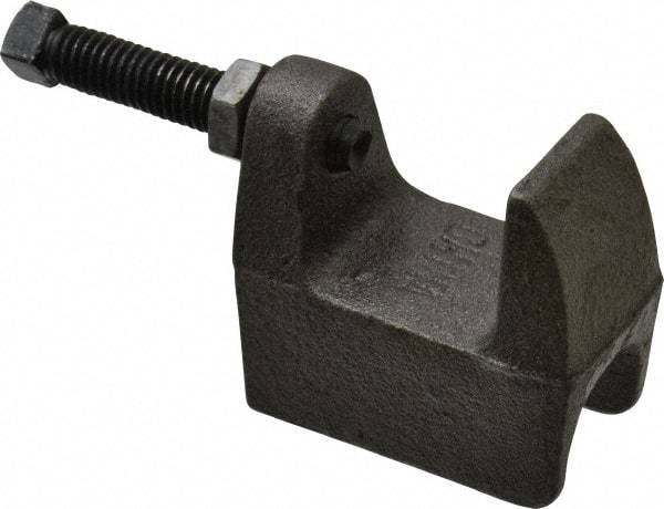 Empire - 1-1/4" Max Flange Thickness, 5/8" Rod Wide Jaw Top Beam Clamp - 800 Lb Capacity, Ductile Iron - USA Tool & Supply