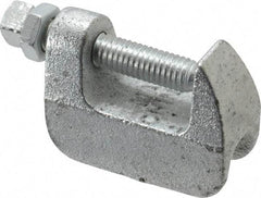 Empire - 1-1/4" Max Flange Thickness, 1/2" Rod Wide Jaw Top Beam Clamp - 500 Lb Capacity, Ductile Iron - USA Tool & Supply