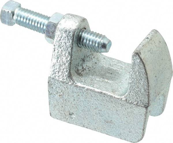 Empire - 1-1/4" Max Flange Thickness, 5/8" Rod Wide Jaw Top Beam Clamp - 800 Lb Capacity, Ductile Iron - USA Tool & Supply