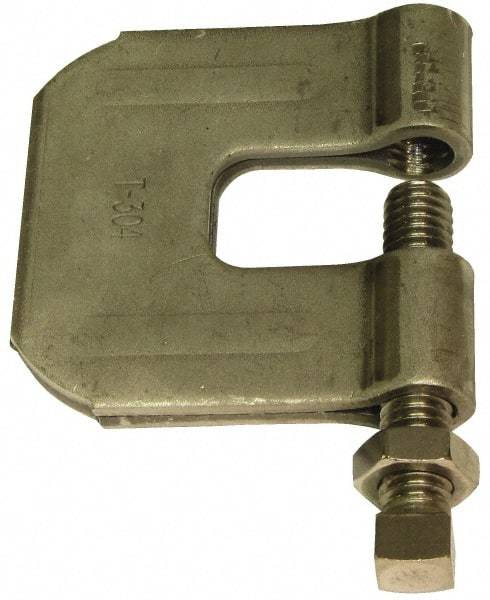 Empire - 3/4" Max Flange Thickness, 3/4" Rod C-Clamp with Locknut - 630 Lb Capacity, 304 Stainless Steel - USA Tool & Supply