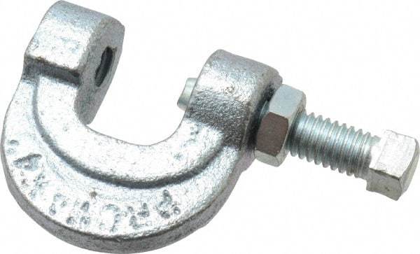 Empire - 3/4" Max Flange Thickness, 3/8" Rod C-Clamp with Locknut - 400 Lb Capacity, Ductile Iron - USA Tool & Supply