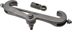 Empire - 0.6" Max Flange Thickness, 3/8" Rod Bottom Flange Mount Beam Clamp with Extension Piece - 610 Lb Capacity, Malleable Iron - USA Tool & Supply