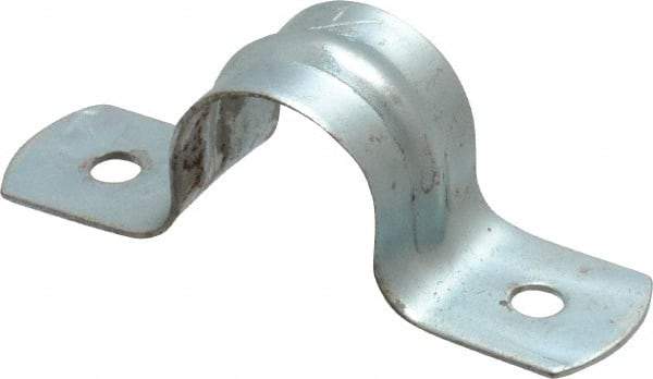 Empire - 1/2 Pipe, Carbon Steel, Galvanized Pipe, Conduit or Tube Strap - 2 Mounting Holes - USA Tool & Supply