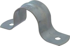 Empire - 3/4 Pipe, Carbon Steel, Galvanized Pipe, Conduit or Tube Strap - 2 Mounting Holes - USA Tool & Supply