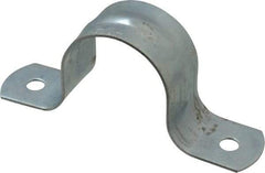 Empire - 1-1/4 Pipe, Carbon Steel, Galvanized Pipe, Conduit or Tube Strap - 2 Mounting Holes - USA Tool & Supply