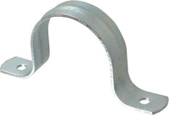 Empire - 2-1/2 Pipe, Carbon Steel, Galvanized Pipe, Conduit or Tube Strap - 2 Mounting Holes - USA Tool & Supply