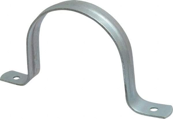 Empire - 4 Pipe, Carbon Steel, Galvanized Pipe, Conduit or Tube Strap - 2 Mounting Holes - USA Tool & Supply