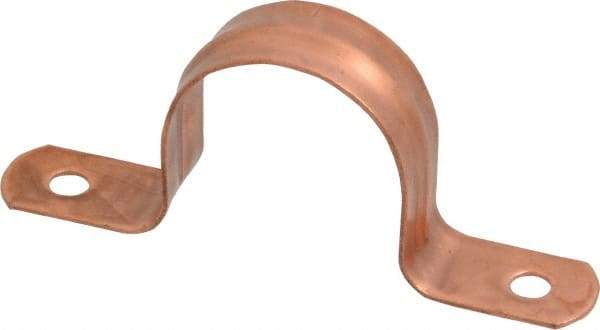 Empire - 1 Pipe, Carbon Steel, Copper Plated Pipe, Conduit or Tube Strap - 2 Mounting Holes - USA Tool & Supply