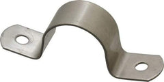 Empire - 1 Pipe, Grade 304 Stainless Steel, Pipe, Conduit or Tube Strap - 2 Mounting Holes - USA Tool & Supply