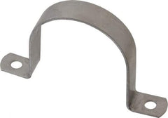 Empire - 2-1/2 Pipe, Grade 304 Stainless Steel, Pipe, Conduit or Tube Strap - 2 Mounting Holes - USA Tool & Supply