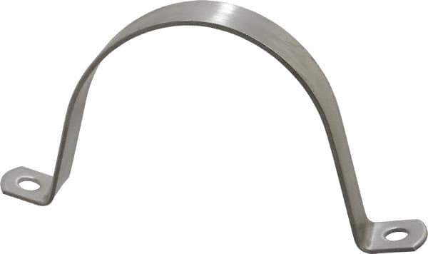 Empire - 4 Pipe, Grade 304 Stainless Steel, Pipe, Conduit or Tube Strap - 2 Mounting Holes - USA Tool & Supply