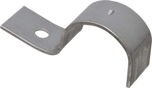 Empire - 1-1/4" Pipe, Carbon Steel, Electro Galvanized" Pipe or Conduit Strap - 1 Mounting Hole - USA Tool & Supply