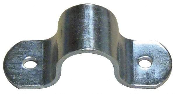 Empire - 1 Pipe, Carbon Steel, Electro Galvanized Pipe or Tube Strap - 2 Mounting Holes - USA Tool & Supply