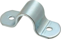 Empire - 1/2 Pipe, Carbon Steel, Electro Galvanized Pipe or Tube Strap - 2 Mounting Holes - USA Tool & Supply