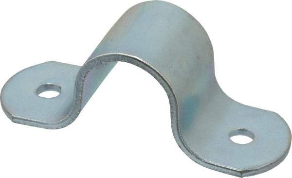 Empire - 3/4 Pipe, Carbon Steel, Electro Galvanized Pipe or Tube Strap - 2 Mounting Holes - USA Tool & Supply