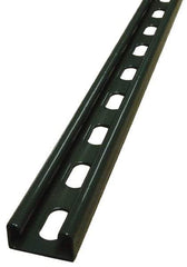 Empire - 10' Long x 1-5/8" Wide x 13/16" High, 14 Gauge, Carbon Steel, Punched Framing Channel & Strut - Green Painted - USA Tool & Supply