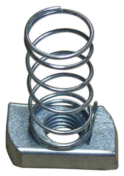 Empire - 5/8" Rod, Electro Galvanized Carbon Steel Spring Strut Nut - Used for Attaching Hanger Rod or Other Accessories to Strut - USA Tool & Supply