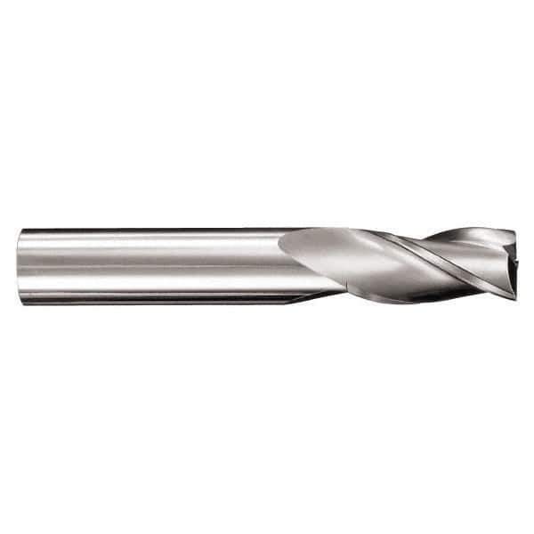 SGS - 11/64", 5/8" LOC, 3/16" Shank Diam, 2" OAL, 3 Flute, Solid Carbide Square End Mill - Single End, TiN Finish, Spiral Flute, 30° Helix, Centercutting, Right Hand Cut, Right Hand Flute, Series 5 - USA Tool & Supply