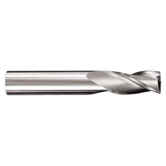 SGS - 11/64", 5/8" LOC, 3/16" Shank Diam, 2" OAL, 3 Flute, Solid Carbide Square End Mill - Single End, TiN Finish, Spiral Flute, 30° Helix, Centercutting, Right Hand Cut, Right Hand Flute, Series 5 - USA Tool & Supply