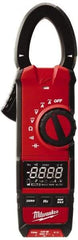 Milwaukee Tool - 2237-20, CAT III, Digital True RMS Clamp Meter with 1.3" Clamp On Jaws - 600 VAC/VDC, 600 AC/DC Amps, Measures Voltage, Capacitance, Continuity, Current, Resistance - USA Tool & Supply