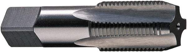 Vermont Tap & Die - 3/8-18 NPSF Thread, 4 Flute Standard Pipe Tap - 2-9/16" OAL, 1-1/16" Thread Length, 0.381" Shank Diam, Bright Finish, High Speed Steel - Exact Industrial Supply