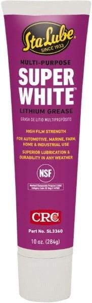 CRC - 10 oz Tube Lithium-12 Gel Paste Grease - White, Nonflammable, 300°F Max Temp, NLGIG 2, - USA Tool & Supply