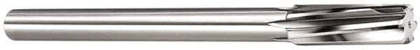 Made in USA - 7/8" Carbide-Tipped 6 Flute Chucking Reamer - Spiral Flute, 3/4" Straight Shank, 2-5/8" Flute Length, 10" OAL - USA Tool & Supply