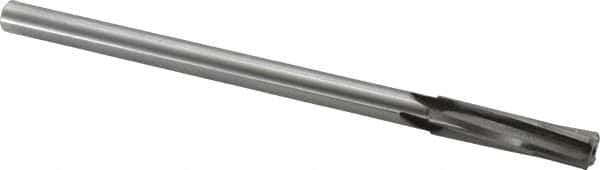 Made in USA - 7/16" Carbide-Tipped 4 Flute Chucking Reamer - Spiral Flute, 3/8" Straight Shank, 1-3/4" Flute Length, 7" OAL - USA Tool & Supply