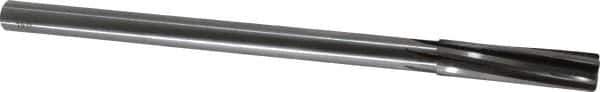 Made in USA - 1/2" Carbide-Tipped 6 Flute Chucking Reamer - Spiral Flute, 7/16" Straight Shank, 2" Flute Length, 8" OAL - USA Tool & Supply