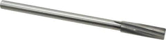 Made in USA - 9/16" Carbide-Tipped 6 Flute Chucking Reamer - Spiral Flute, 7/16" Straight Shank, 2" Flute Length, 8" OAL - USA Tool & Supply