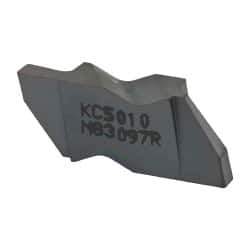 Kennametal - 3097NG Grade KC5010, 2.46mm Cutting Width Carbide Grooving Insert - 3.81mm Max Depth of Cut, Right Hand, 0.32mm Corner Radius, TiAlN Finish - USA Tool & Supply