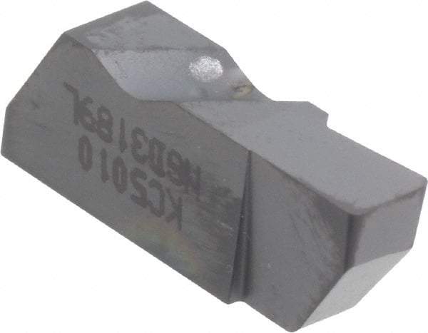 Kennametal - 3189NGD Grade KC5010, 4.8mm Cutting Width Carbide Grooving Insert - 6.35mm Max Depth of Cut, Left Hand, 0.57mm Corner Radius, TiAlN Finish - USA Tool & Supply