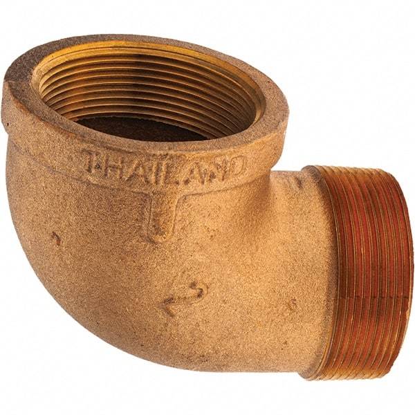 Merit Brass - Class 125, 2" Internal Pipe, Brass 90° Street Elbow - FNPT x MNPT - USA Tool & Supply