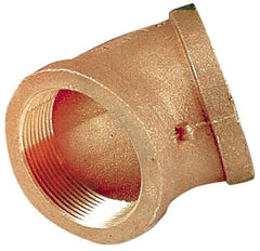 Merit Brass - Class 125, 1-1/2" Internal Pipe, Lead Free Brass 45° Elbow - FNPT x FNPT - USA Tool & Supply