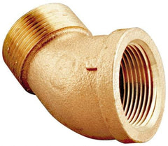 Merit Brass - Class 125, 1-1/2" Internal Pipe, Lead Free Brass 45° Street Elbow - FNPT x MNPT - USA Tool & Supply