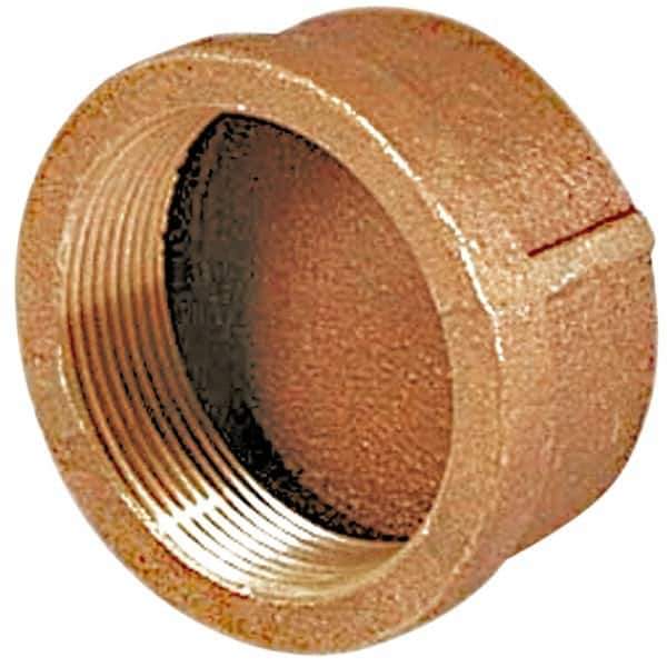 Merit Brass - Class 125, 2" Internal Pipe, Lead Free Brass End Cap - FNPT - USA Tool & Supply