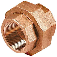 Merit Brass - Class 125, 1" Internal Pipe, Lead Free Brass Union - FNPT x FNPT - USA Tool & Supply