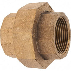 Merit Brass - Class 125, 1-1/4" Internal Pipe, Brass Union - FNPT x FNPT - USA Tool & Supply