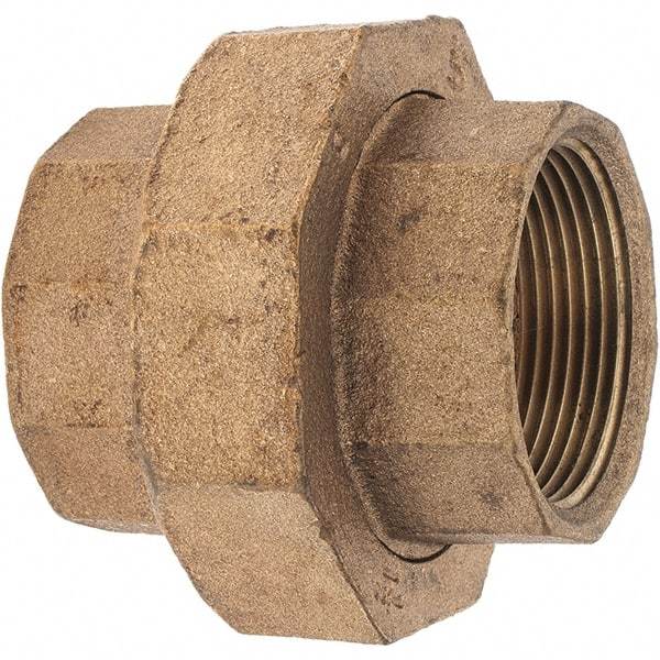 Merit Brass - Class 125, 1-1/2" Internal Pipe, Brass Union - FNPT x FNPT - USA Tool & Supply