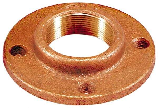 Merit Brass - 2" Pipe, 6" OD, 1" Hub Length, Brass & Chrome Plated, Companion Pipe Flange - 4-3/4" Across Bolt Hole Centers, 3/4" Bolt Hole, Class 125 - USA Tool & Supply