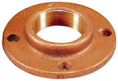 Merit Brass - 1-1/4" Pipe, 4-5/8" OD, 13/16" Hub Length, Brass & Chrome Plated, Companion Pipe Flange - 3-1/2" Across Bolt Hole Centers, 5/8" Bolt Hole, Class 125 - USA Tool & Supply