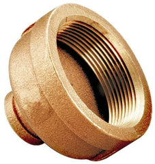Merit Brass - Class 125, 1-1/2 x 1-1/4" Internal Pipe, Brass Reducing Coupling - FBSPT x FBSPT - USA Tool & Supply