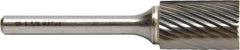 M.A. Ford - 25mm Cut Diam, 6mm Shank Diam, Cylinder Head Double Cut Burr - Carbide, Flat End, 25mm LOC, 70mm OAL - USA Tool & Supply