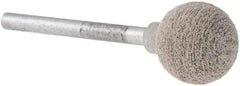 Norton - 1/2" Head Diam x 1/2" Thickness, B121, Ball End, Mounted Point - Medium Grade, 80 Grit, 62,420 RPM - USA Tool & Supply