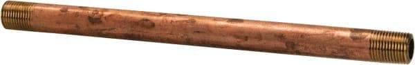 Merit Brass - 5-1/2" Long, 1/8" Pipe Threaded Brass Pipe Nipple - NPT Thread, Red Brass - USA Tool & Supply