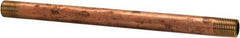 Merit Brass - 5-1/2" Long, 1/8" Pipe Threaded Brass Pipe Nipple - NPT Thread, Red Brass - USA Tool & Supply