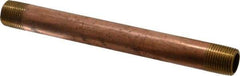 Merit Brass - 6" Long, 3/8" Pipe Threaded Brass Pipe Nipple - NPT Thread, Red Brass - USA Tool & Supply