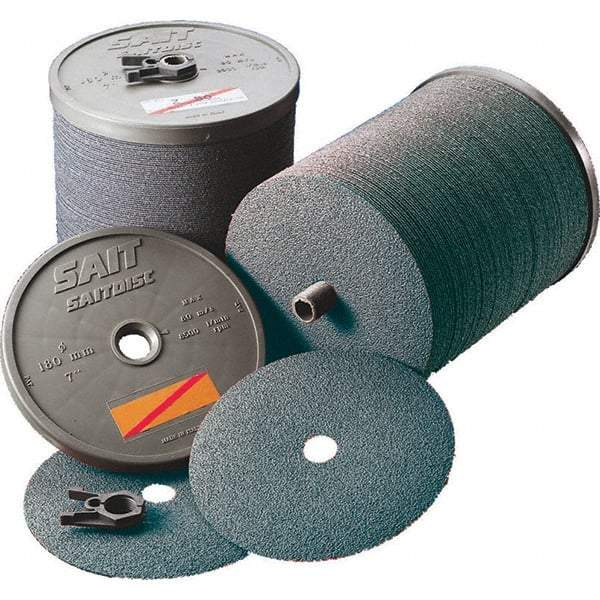 Sait - 4-1/2" Diam 7/8" Hole 36 Grit Fiber Disc - Very Coarse Grade, Zirconia Alumina, 11,000 Max RPM, Series Z - USA Tool & Supply