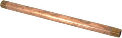 Merit Brass - 10" Long, 3/8" Pipe Threaded Brass Pipe Nipple - NPT Thread, Red Brass - USA Tool & Supply