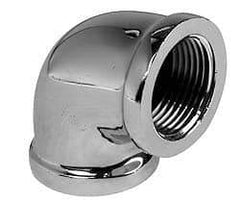Merit Brass - Class 125, 1" Internal Pipe, Red Brass & Chrome 90° Street Elbow - FNPT x FNPT - USA Tool & Supply